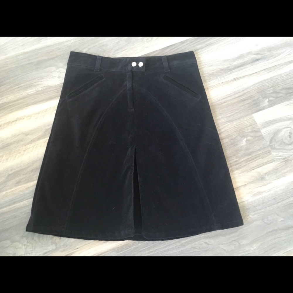 Lip Service Black velvet Knee Length Skirt